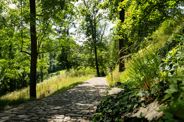 Walkway in the Stag Moat (aka Deer Moat, or Jelení příkop in Czech) of the Prague Castle