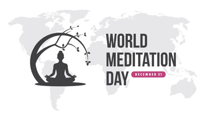 world meditation day vector illustration flat design