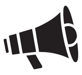 Megaphone Loudspeaker Icon Black Silhouette Announcement Communication Vector Marketing Symbol Design Element
