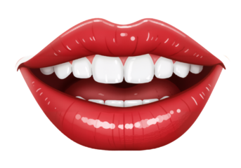 Smiling Red Lips – Joyful and Vibrant Expression