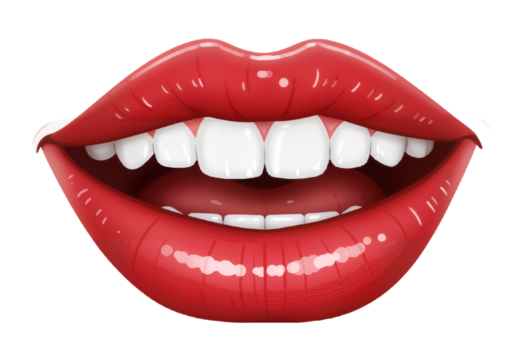 Smiling Red Lips – Joyful and Vibrant Expression