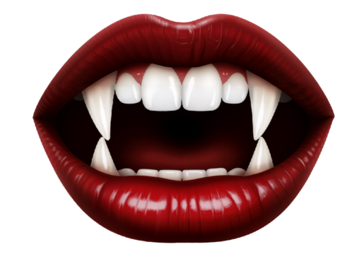 Devilish Mouth with Sharp Fangs – Sinister Halloween Icon - Powered by Adobe