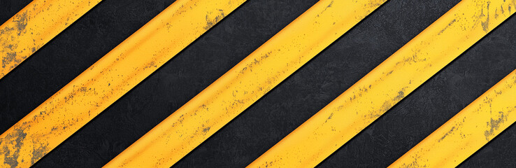 Yellow and Black Hazard Stripes Background 