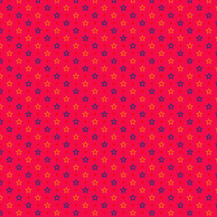 Colorful Star Pattern on Red Background