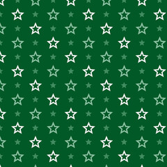Seamless Star Pattern on Green Background