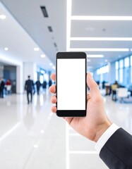 Modern Smartphone in Business Lobby