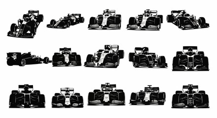 F1 Car Silhouette Vector