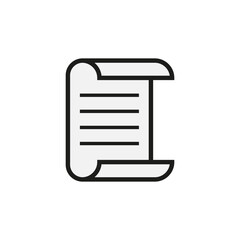 Rolled paper scroll icon. Vector illustration.
