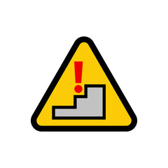Step or stairs warning sign. Simple minimal vector drawing. 