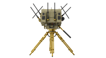 Advanced Battlefield Electronic Countermeasure Device on Isolated Transparent Background


