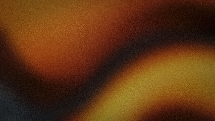 Abstract blurry background with a stylish grainy texture, featuring warm gradient shades of brown, orange, and dark black. Perfect for various design projects