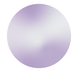 High resolution purple and white gradient circle with subtle grainy texture. Soft blurred edges and vibrant color transitions. Isolated PNG with transparent background. Vibrant gradient glow.