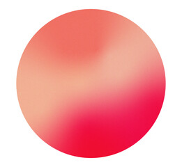 High resolution orange and red gradient circle with subtle grainy texture. Soft blurred edges and vibrant color transitions. Isolated PNG with transparent background. Vibrant gradient glow.