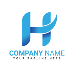 Modern Blue H Letter Logo for Business Branding