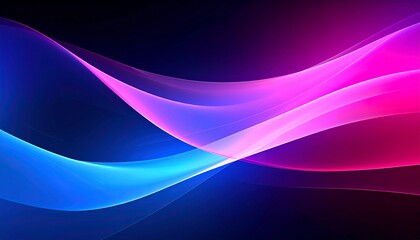 Fototapeta premium Luminous Interplay of Flowing Blue and Magenta Neon Light Ribbons.