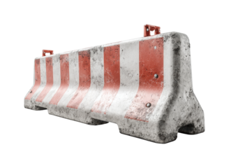 Construction barrier installation urban street industrial safety isolated on transparent background, png