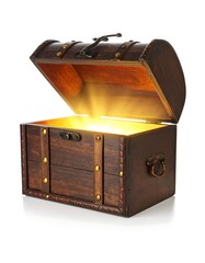 Open treasure chest, light inside