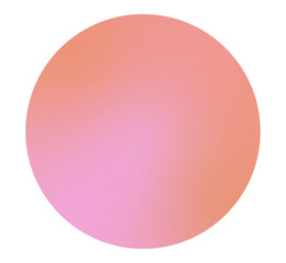 High resolution orange and pink gradient circle with subtle grainy texture. Soft blurred edges and vibrant color transitions. Isolated PNG with transparent background. Vibrant gradient glow.