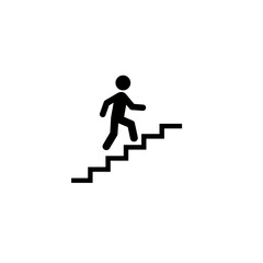 Person climbing stairs vector icon on a transparent background