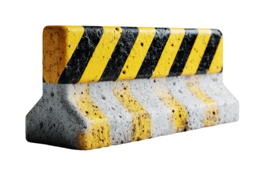 Traffic barrier installation event urban area content view isolated on transparent background, png