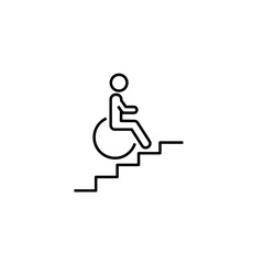 Person using wheelchair on ramp vector illustration on a transparent background