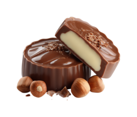 Indulging in chocolate hazelnut treats gourmet dessert backdrop isolated on transparent background, png
