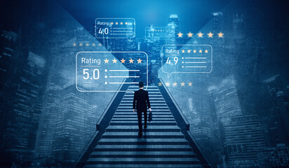 Customer centric review and rating system supports product review, digital rating concept, and...