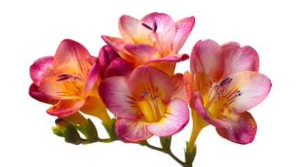 Freesia flower on white background 