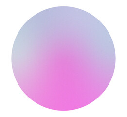 High resolution purple and blue gradient circle with subtle grainy texture. Soft blurred edges and vibrant color transitions. Isolated PNG with transparent background. Vibrant gradient glow.