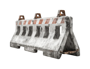 Construction barrier setup for road work urban environment industrial viewpoint isolated on transparent background, png