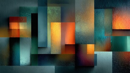 Fototapeta premium Abstract geometric background showing colorful rectangles creating modern art