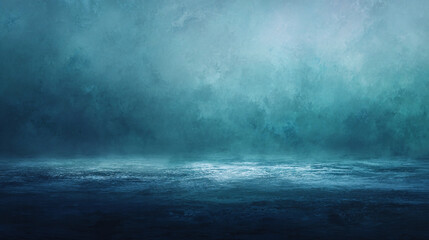 Abstract cool blue and teal color field, calming emotional expression, introspective depth, professional fine art photography, subtle texture variations, therapeutic color psychology