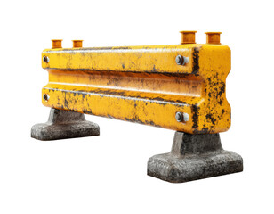 Construction barrier installation urban site industrial environment view isolated on transparent background, png