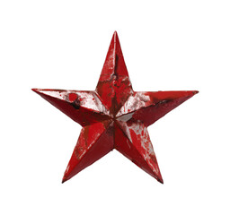 Red star symbol of power in historical context iconic design vintage style isolated on transparent background, png