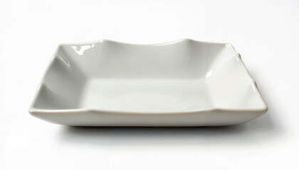 Elegant white ceramic plate on a white background
