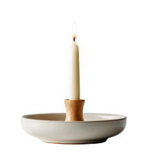 Elegant candlelit dinner setup modern home product minimalist isolated on transparent background, png