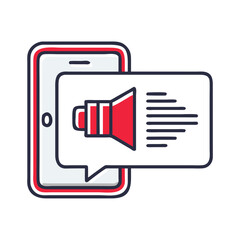 Audio message icon with speaker and chat bubble