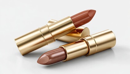 Golden lipstick tubes, studio shot, makeup, beauty