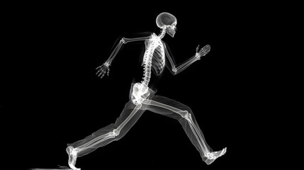 Human Skeleton Running X-ray