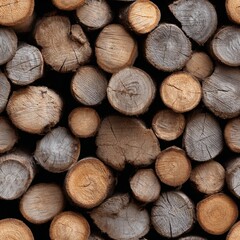 A pile of wood logs stacked on top of each other