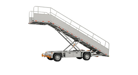 Airport Passenger Boarding Steps Vehicle on Isolated Transparent Background


