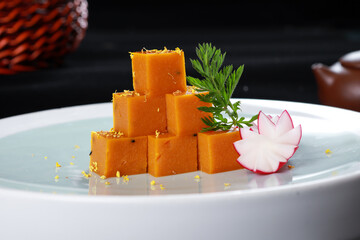 Chinese cuisine, Cantonese cuisine, pumpkin mousse
