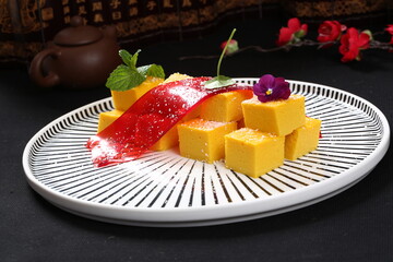 Chinese cuisine, Cantonese cuisine, pumpkin mousse
