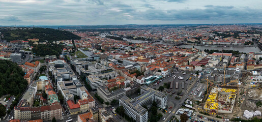 defaultAerial view around the city capitol Prague in the czech Republic on a sunny morning in summer.