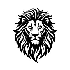 Obraz premium Majestic Lion Head Portrait Fierce Animal King of the Jungle Illustration