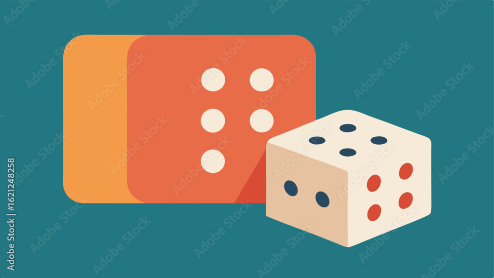 Poster braille dice an illustration of two oversized dice one showing braille markings. the dice are p next