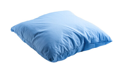 Cozy blue pillow bedroom home relaxing environment view isolated on transparent background, png