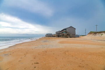 Outer Banks, NC Coastal charm and blue horizon ideal for tourism, wellness, and lifestyle visuals.