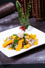 Chinese cuisine, Cantonese cuisine, pumpkin stir fried meat