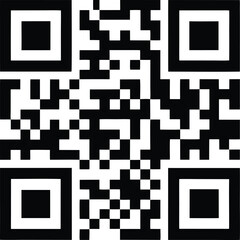 A black and white qr code pattern silhouette isolated on a white background isolated on white background